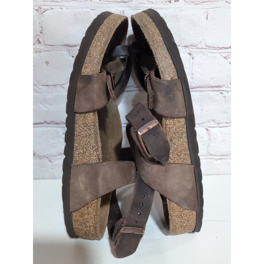 Birkenstock Yara Leather Strappy Sandal Size 36 US 5.0 Mocha Brown Ankle Strap - Picture 8 of 14
